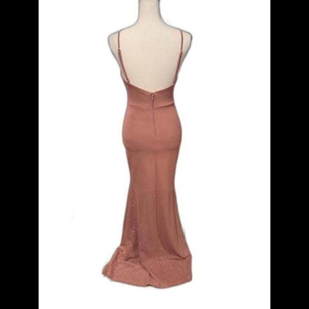 NWT Elegant Rose Gold Glitter Evening Gown by Windsor Prom Formal Party - Picture 5 of 8